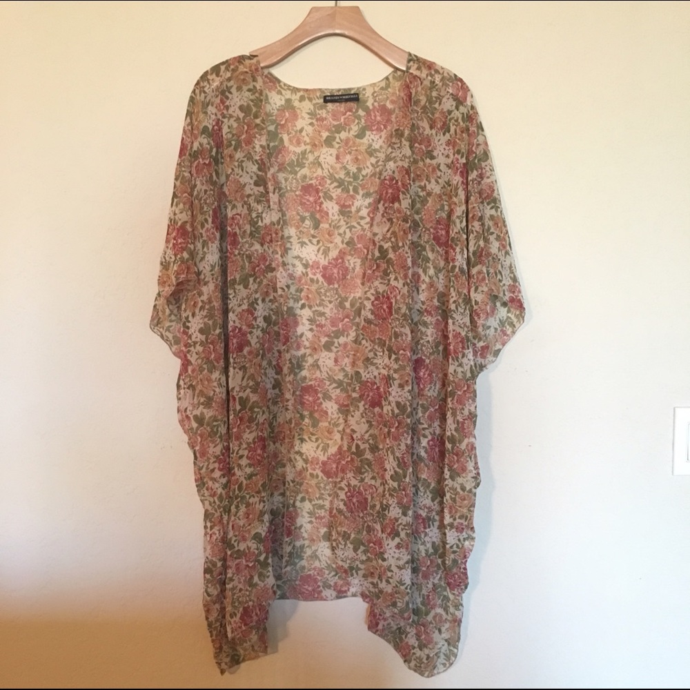 chiffon floral print kimono.